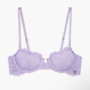Purple Lace Balconette Bra